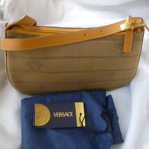 *SOLD* Vintage VERSACE Medusa Jacquard Fabric Bag Brown